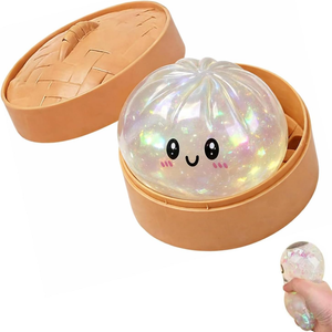 JITENG Boule anti-stress en forme de boulette de raviolis ou de pain vapeur farci, jouet à presser pour le stress, pour projets d'Halloween et jeux de farces - Product Image 2
