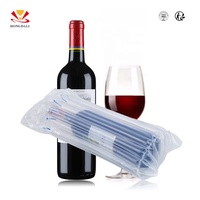 Sac de protection logistique à colonnes d'air pour bouteille de vin, en PE/PA, antichoc, transparent, épaisseur personnalisée, emballage d'expédition pour bouteille de vin