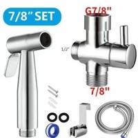 Ensemble de pulvérisateur de bidet portatif en acier inoxydable pour musulmans, avec robinet, design portable, installation monotrou, douche à eau froide pour salle de bain