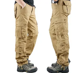 Özel 8 cepler kargo pantolon kot pantolon streetwear erkekler gevşek fit kargo pantolon erkekler