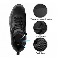 Bottes de randonnée imperméables pour hommes, respirantes, en cuir synthétique, à lacets, semelle extérieure en caoutchouc, maille