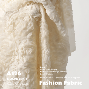 ヘッドスカーフドレスウェディングドレス用高品質の手描きのウェーブテクスチャフラワーバッド3次元刺繍生地 - Product Image 5