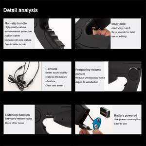 Microphone <span class=keywords><strong>parabolique</strong></span> bionique pour l'enregistrement sonore, aide auditive pour oiseaux, aide auditive monoculaire, collection de sons pour explorateurs scientifiques - Product Image 3