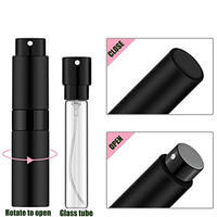 Mini bouteille en verre pour diffuseur de parfum, emballage de luxe, ml, flacon rond en métal avec spray rechargeable