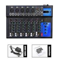 Console de mixage audio compacte à sept canaux avec lecture sans fil USB pour performances scéniques professionnelles – Mini table de mixage audio
