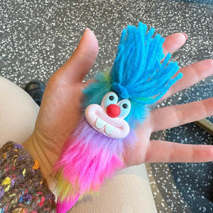 Stylo à bille créatif pour étudiants, design à bouton-poussoir, lapin en peluche coloré à poils longs, plastique, moche-mignon, multicolore, pour journalisation - Product Image 5