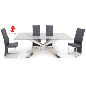 <strong>Super</strong> White Glass Dining Table with Luxury Glass Dining Room <strong>Furniture</strong> on Sale - Product Image 4