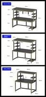 Banc de travail modulaire en alliage d'aluminium noir pour réparation de téléphones portables avec éclairage LED haute luminosité