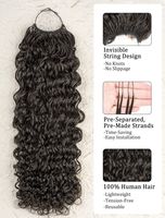 Extensions de cheveux humains vierges bouclés pré-bouclés pour tresses au crochet, lots de mèches sans nœuds Miracle Knots, extensions au crochet bouclées