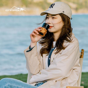 Taza de café portátil de acero inoxidable con diseño delgado para amantes del café, ideal para acampar al aire libre. - Product Image 1