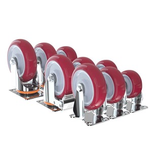 <span class=keywords><strong>Ruedas</strong></span> universales de alta resistencia, <span class=keywords><strong>base</strong></span> de rueda de PU silenciosa <span class=keywords><strong>con</strong></span> freno, carro plano Universal 4 5 6 8 pulgadas - Product Image 6