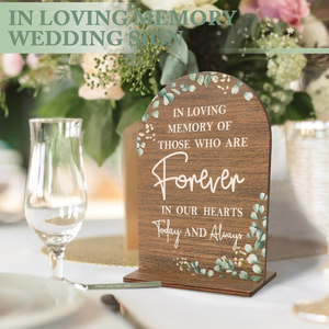 4 Pack Memorial <strong>Table</strong> Sign for <strong>Wedding</strong> Wooden Reception Decor Sympathy Gift in Loving <strong>Memory</strong> <strong>Table</strong> Sign - Product Image 3