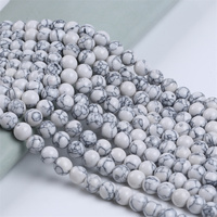 Mèches de perles en pierre de Turquoise, grosses perles naturelles, blanc, vert, bleu, pour la fabrication de bijoux, livraison gratuite, 10mm