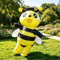 Vente directe d'usine, costume d'abeille gonflable jaune, écologique, personnalisable, pour adultes, design de dessin animé mignon, matériau en polyester