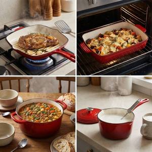 7Pcs Enamel Cast Iron Cookware <strong>Set</strong> <strong>Non</strong> <strong>Stick</strong> Eco Friendly Dutch Oven <strong>Saucepan</strong> Combo Premium Home Kitchen Cooking Pots <strong>Set</strong> - Product Image 4
