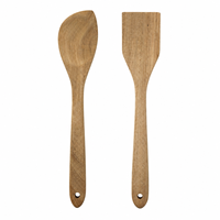 Ensemble de 2 cuillères et spatules en bois d'acacia, écologiques, résistantes aux hautes températures, pour la cuisine quotidienne