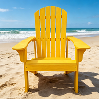 Chaise Adirondack en plastique moderne pour l'extérieur, empilable, portable, avec structure en plastique et acier durable, design imperméable, Woodeco