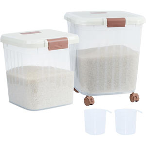 ถังเก็บข้าว5/10/15/25กก. ภาชนะบรรจุธัญพืชใส่อาหารกันความชื้นพร้อมฝาปิด - Product Image 1