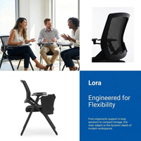 Chaise de conférence pliable en maille plastique avec accoudoirs réglables, tablette d'écriture intégrée, pour réunions, études et formations - Vente en gros