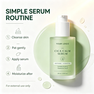 Suero Facial Calmante Cica con Extracto de Centella Asiática y Ácido Hialurónico, Esencia Hidratante Facial OEM - Product Image 1
