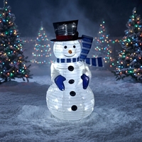 Ensemble de figurines de famille de bonhommes de neige lumineuses à LED, pliables, en fil de fer métallique, étanches IP44, pour décoration de jardin extérieur et de fêtes