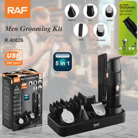 RAF Herren-Pflegeset 5-in-1 USB Typ-C Aufladbarer Trimmer Nasenhaartrimmer Bartschneider für Männerpflege