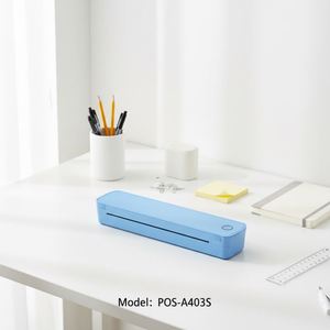 Impresora de Etiquetas Térmica Inalámbrica Portátil A4 Mini POS Invoice NO Ink A403, Nuevo Diseño Color Macaron Azul Rosa, Venta Popular - Product Image 1