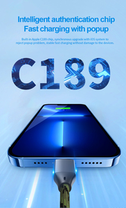 สายชาร์จ Type-C L แบบไนลอน ได้รับการรับรอง MFi รองรับการชาร์จเร็ว 3A ความยาว 3.3 ฟุต-6 ฟุต สำหรับ <span class=keywords><strong>iPhone</strong></span> 14/13/<span class=keywords><strong>12</strong></span>/11 Pro Max/<span class=keywords><strong>SE</strong></span>/XS/XR/8 Plus มีสินค้าพร้อมส่ง - Product Image 6
