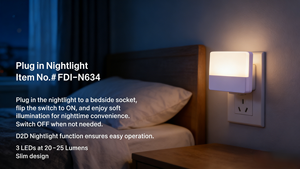 Luz Nocturna Enchufable con Sensor de Luz, Blanco Cálido, Plástico, Tamaño Pequeño - Product Image 3