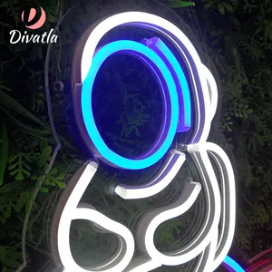 DIVATLA Drop Shipping decorazione lampada flessibile Space Man acrilico Flex Light Holiday Hotel Custom LED Sign Neon