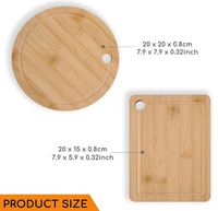 Produits populaires : Ensemble de planches à découper en bambou naturel, réversible, léger, non toxique, mini planche pour le camping, le pique-nique, la cuisine