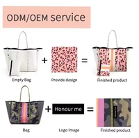 Style personnalisé fait à la main texture marbrée perforé sac de plage en néoprène de mer fourre-tout sac à main sacs d'été en néoprène pour femmes