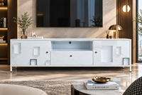 Meuble TV design moderne pour salon avec support, ensemble de rangement de luxe, meuble mural en acier, taille et motif personnalisables