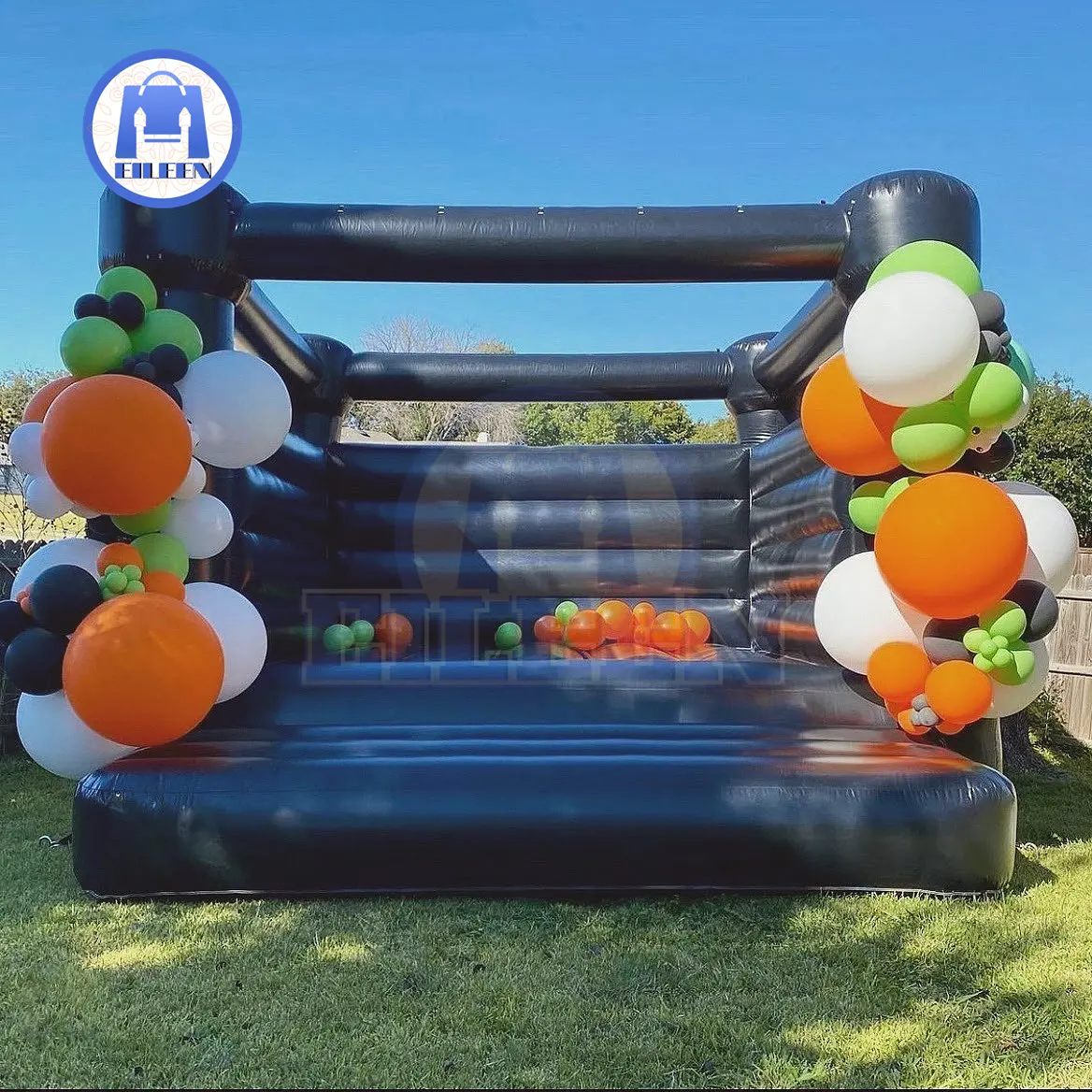 Thương mại cấp Inflatable Đen Bounce House Jumper bouncy lâu đài cho Halloween bên cho trẻ em và người lớn