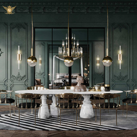 Table à manger contemporaine en marbre naturel pour restaurants, hôtels, appartements, meubles de salle à manger