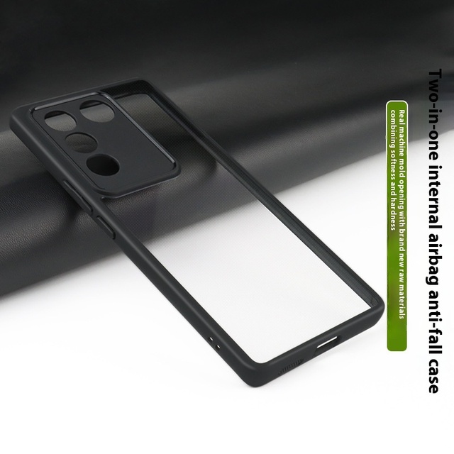 Cross-Border Compatible Vivo V27 Tailong Transparent Matte Anti-Drop for Airbag Protective Case for IQOO 11 Pro Phone Case