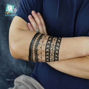 Últimas pegatinas <span class=keywords><strong>de</strong></span> tatuajes temporales impermeables A5 para brazo y cuerpo <span class=keywords><strong>de</strong></span> <span class=keywords><strong>hombre</strong></span>, en color negro - Product Image 5