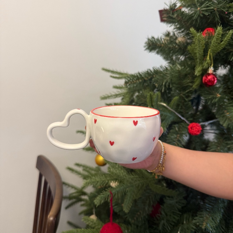 Tazza singola cuore piccolo rosso