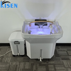 KISEN Équipement de salon de coiffure de bonne qualité, bac à shampoing portable sans tuyauterie, mobilier de salon moderne en acrylique, lavabo à shampoing - Product Image 5