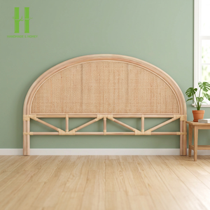 Cama de Pared de Ratán Artesanal con Cabecera Simple, Diseño Moderno de Mediados de Siglo, Tamaño y Color Personalizables, Muebles para el Hogar/Hotel - Product Image 1