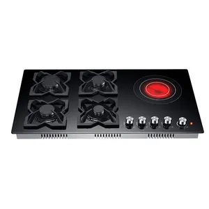 Gas Electric Hobs Gas Stove 5 Bunners Hobs Black Glass Stoves Built-in Gas Stove 2023 Hot Sale