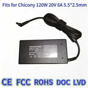 Adaptador de Corriente de 120W 20V 6A con Punta de CC de 5.5 2.5mm, Cargador de Repuesto Compatible con Portátiles Gaming MSI <span class=keywords><strong>Cyborg</strong></span> 14 A13VE A13VF Clevo P640HK1 - Product Image 1