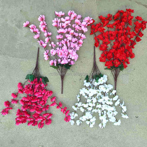 Ramo de flores de melocotón Flores artificiales de seda <span class=keywords><strong>Flor</strong></span> de cerezo Flores artificiales de melocotón para decoración de boda - Product Image 6