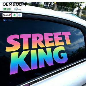 Autocollant de voiture holographique personnalisé - Décalque en vinyle arc-en-ciel personnalisé pour les vitres arrière - Product Image 3