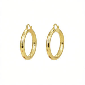 Gagun Gold <b>Hoop</b> <b>Earrings</b> 14K Plated Classic Style Unisex Everyday Wear Jewelry <b>Fine</b> <b>Earrings</b> - Product Image 1