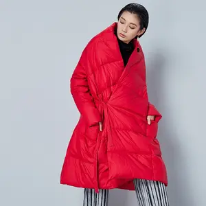 Wholesale Customized Down Jacket Women New White Duck Down Loose A-Line Cloak Fashion Down Jacket