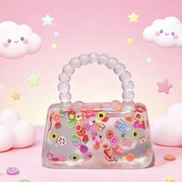 Sac à main en TPR souple effet aurora maltose, anti-stress à rebond lent avec poudre dorée, idéal pour cadeau (vente en gros)