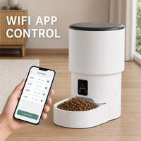 Distributeur automatique de nourriture pour chats et chiens, 4 litres, application WiFi, distributeur de nourriture intelligent programmable, plastique, double alimentation, batterie, facile à nettoyer