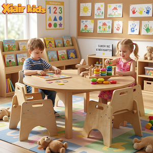 Muebles de Madera Montessori Modernos para Preescolar, Guardería, Juego de Mesa y Silla Multifuncional para Niños Pequeños - Product Image 1