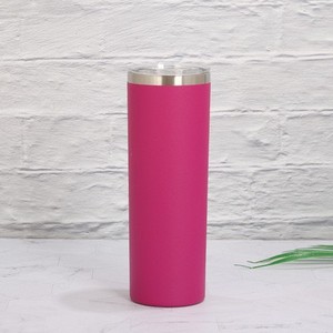 Gobelet isotherme droit et fin de 20 oz en acier inoxydable à double paroi avec couvercle, personnalisable avec logo, pour sublimation et paillettes - Product Image 1
